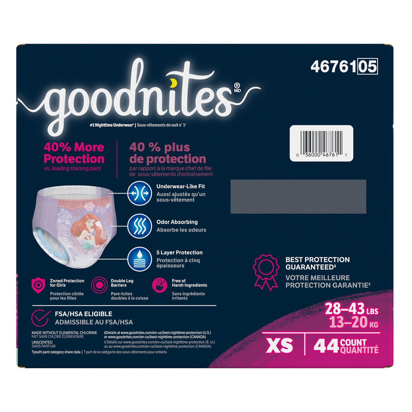 Goodnites® Heavy Absorbency Nighttime Underwear, for Girls 28 – 43 lbs.