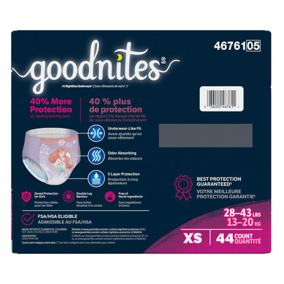 Goodnites® Heavy Absorbency Nighttime Underwear, for Girls 28 – 43 lbs.