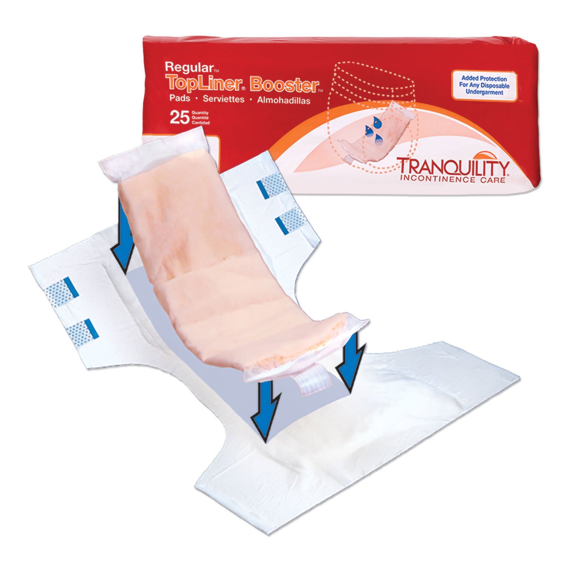 TopLiner™ Added Absorbency Incontinence Booster Pad, 4 x 14 Inch