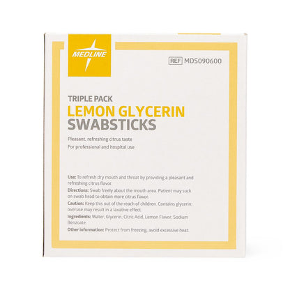 Medline Lemon Glycerin Swabstick Rayon Tip
