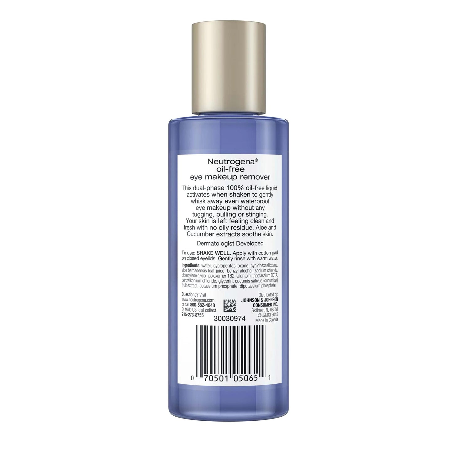 Neutrogena Oil-Free Eye Makeup Remover Liquid Bottle Scented