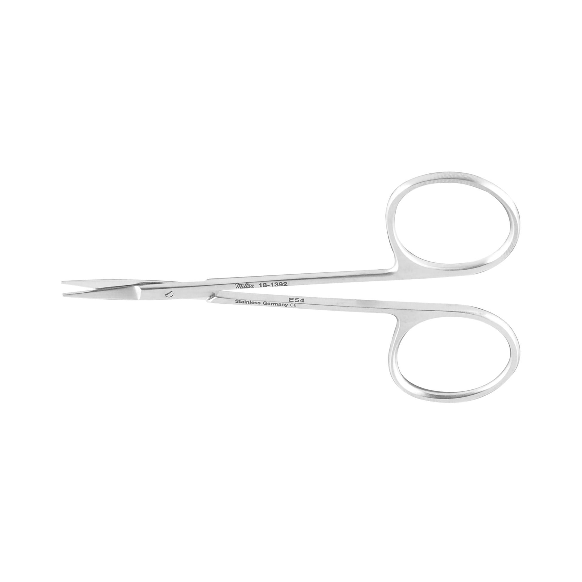 Miltex Iris Scissors 4 Inch Length OR / Surgical Grade German Stainless Steel NonSterile Finger Ring Handle Straight Sharp Tip / Sharp Tip