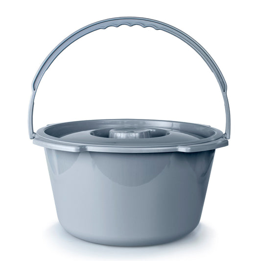 McKesson Commode Bucket With Metal Handle And Cover, Gray