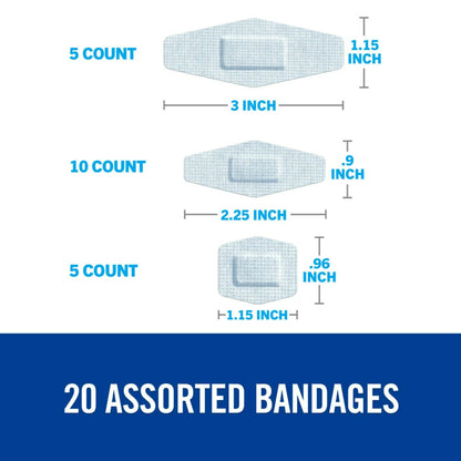 Nexcare™ Sensitive Skin White Adhesive Strip, Assorted Sizes