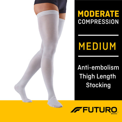 3M Futuro™ Anti-Embolism Moderate Compression Thigh-Hi Stockings Medium/Regular