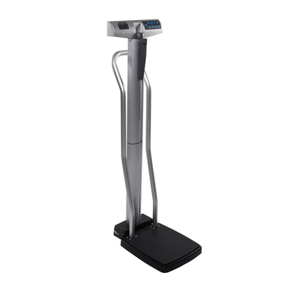 Health O Meter Physician Scale with Height Rod Digital Display 660 lbs. / 300 kg Capacity Chrome / Gray Battery Operated
