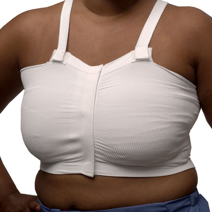 Dale Post-Surgical Bra 34 to 36 Inch Chest Medium White Front Hook and Loop Closure Detachable Straps
