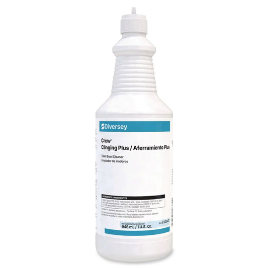 Diversey Crew Clinging Plus Toilet Bowl Cleaner Manual Pour Liquid Bottle Citrus Scent