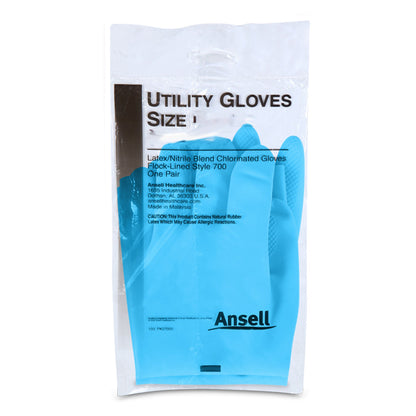 McKesson Flock Lined Latex / Nitrile Utility Gloves, Blue