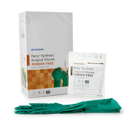 Sterile McKesson Perry® Performance Plus Polychloroprene Surgical Gloves, Dark Green