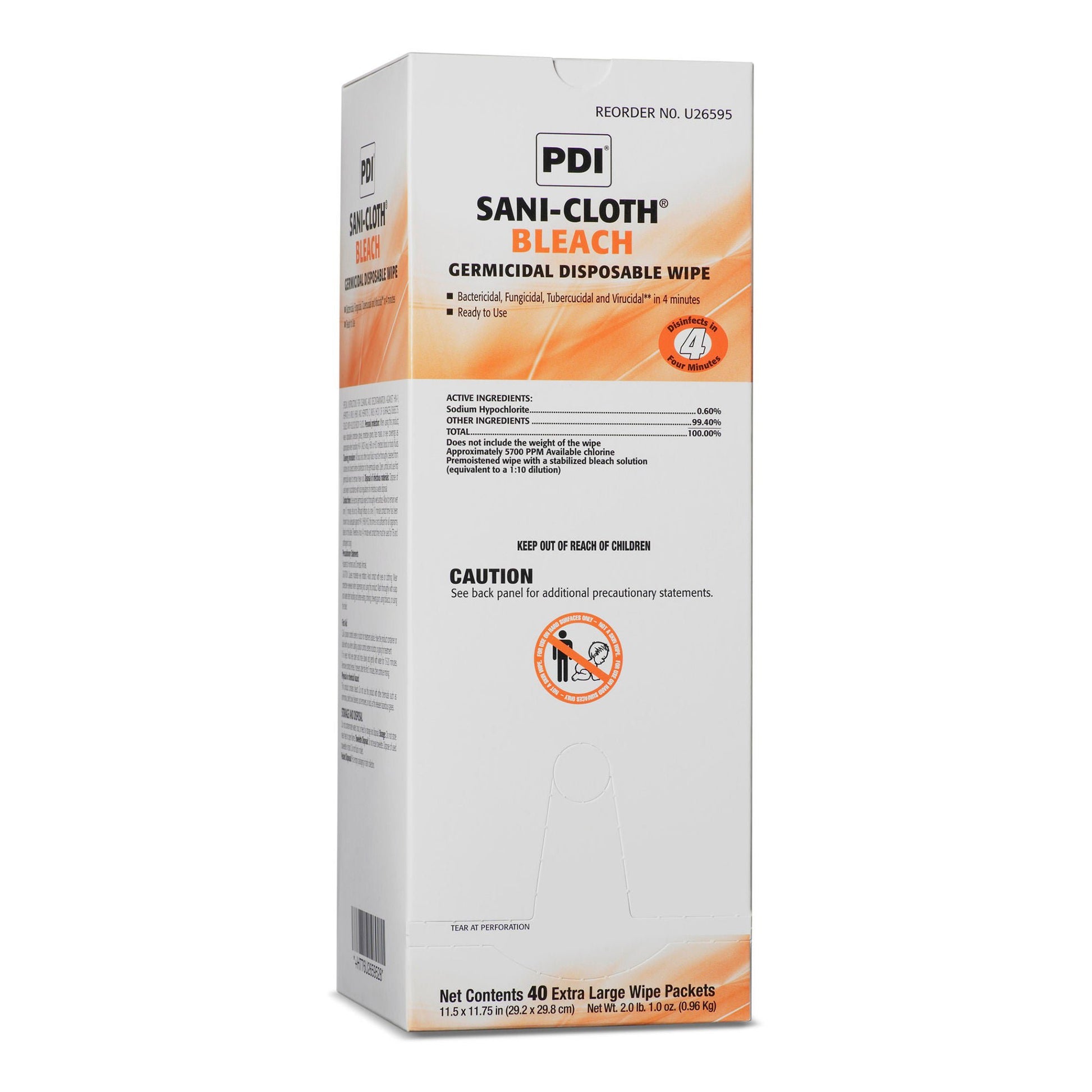 Sani-Cloth® Surface Disinfectant Cleaner Bleach Wipe