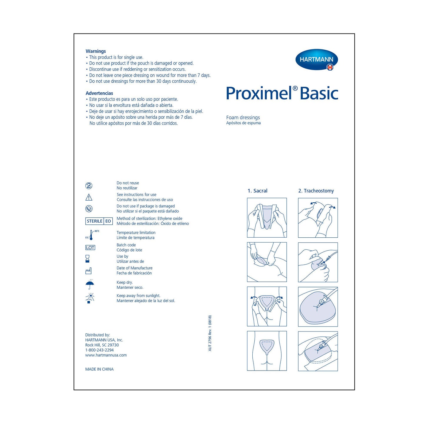 Proximel Basic Foam Dressing With Border Waterproof Film Backing Acrylic Adhesive Square