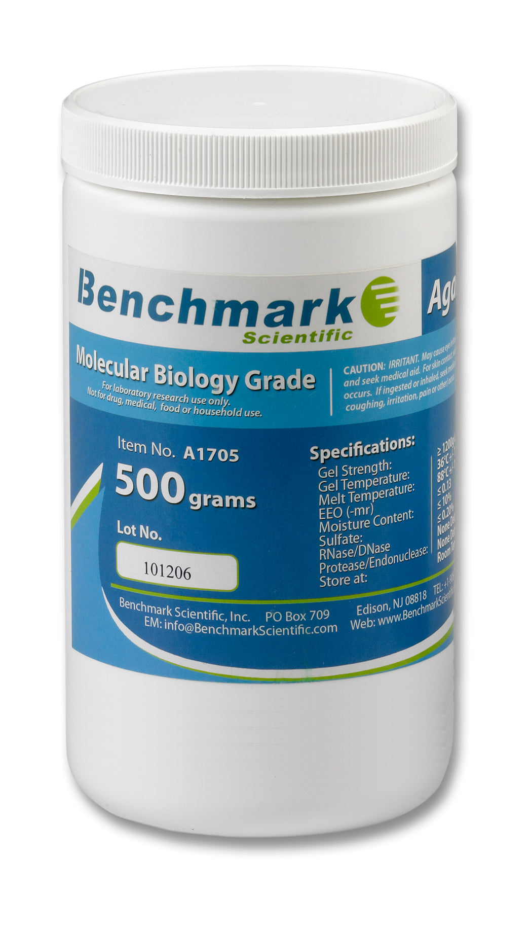 Benchmark Scientific Agarose LE, Molecular Biology Grade A1700–A1705