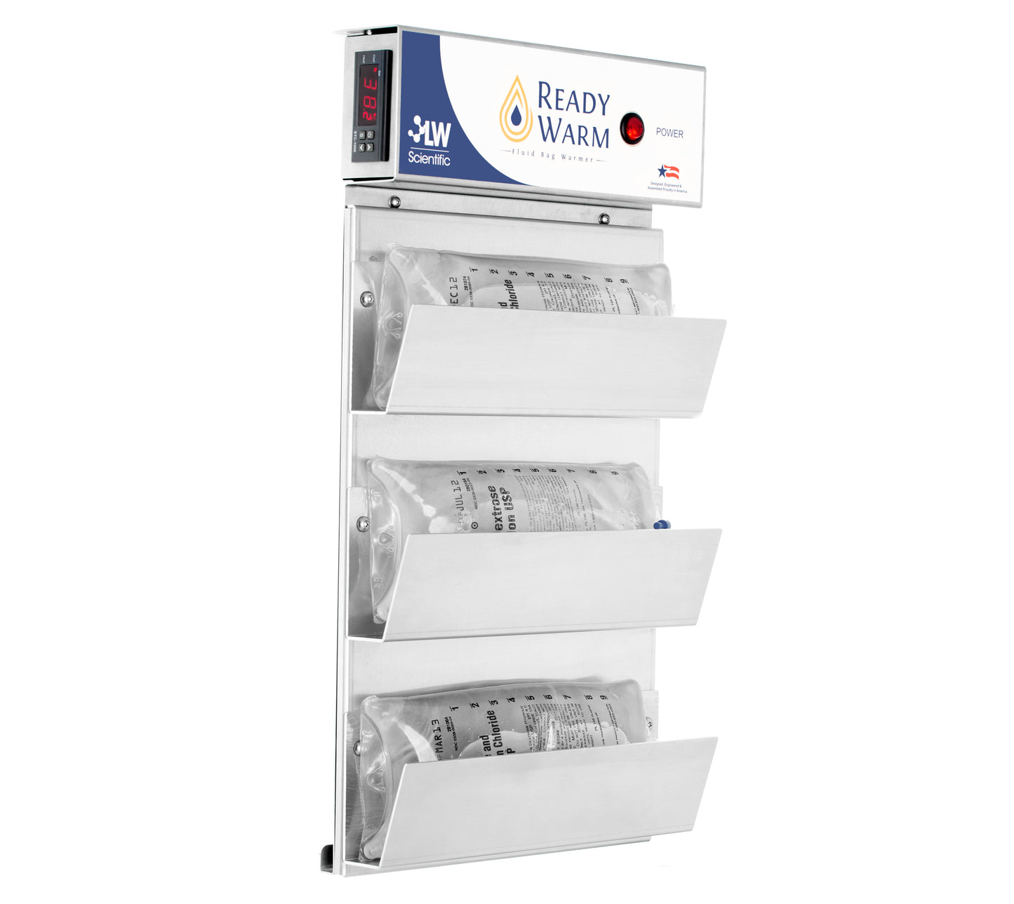 LW Scientific ReadyWarm Wall Fluid Warmer FWL-04PL-WAL3 wall-mount with fluid bag shelves