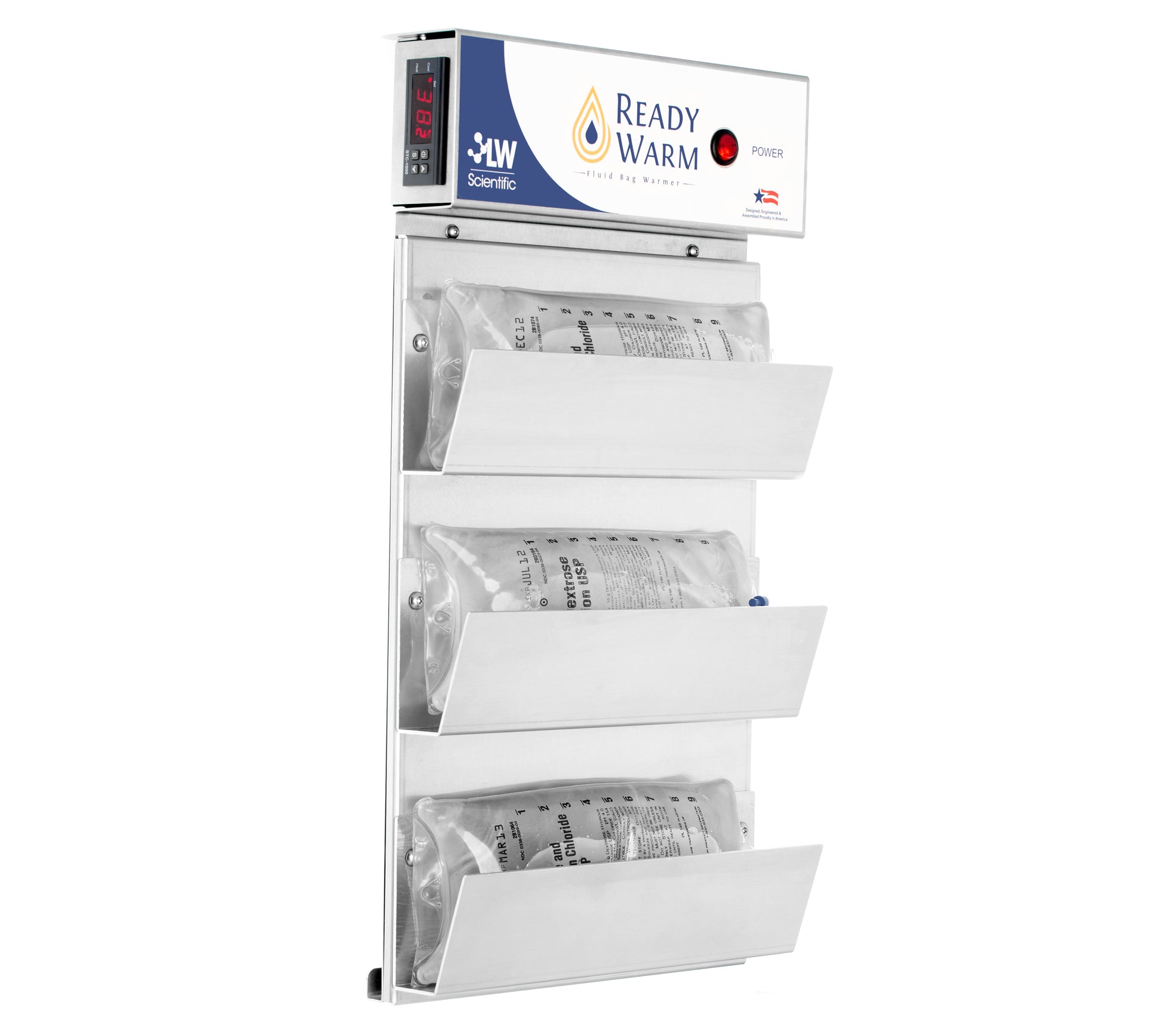 LW Scientific ReadyWarm Wall Fluid Warmer FWL-04PL-WAL3 wall-mount with fluid bag shelves