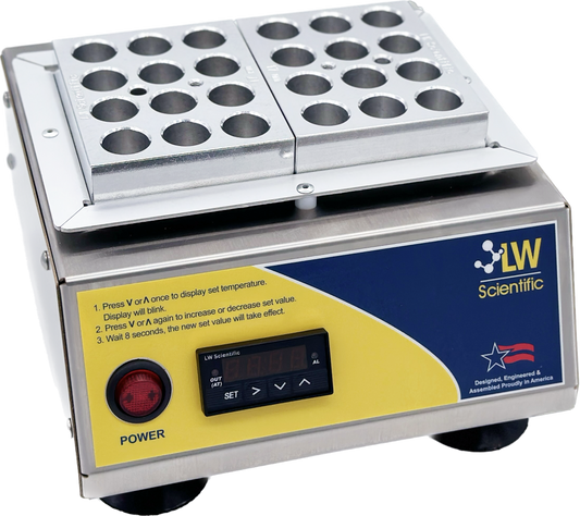 DBL-24PL-15DP - LW Scientific Digital Dry Bath Incubator 24-Place 15mL Heat Blocks