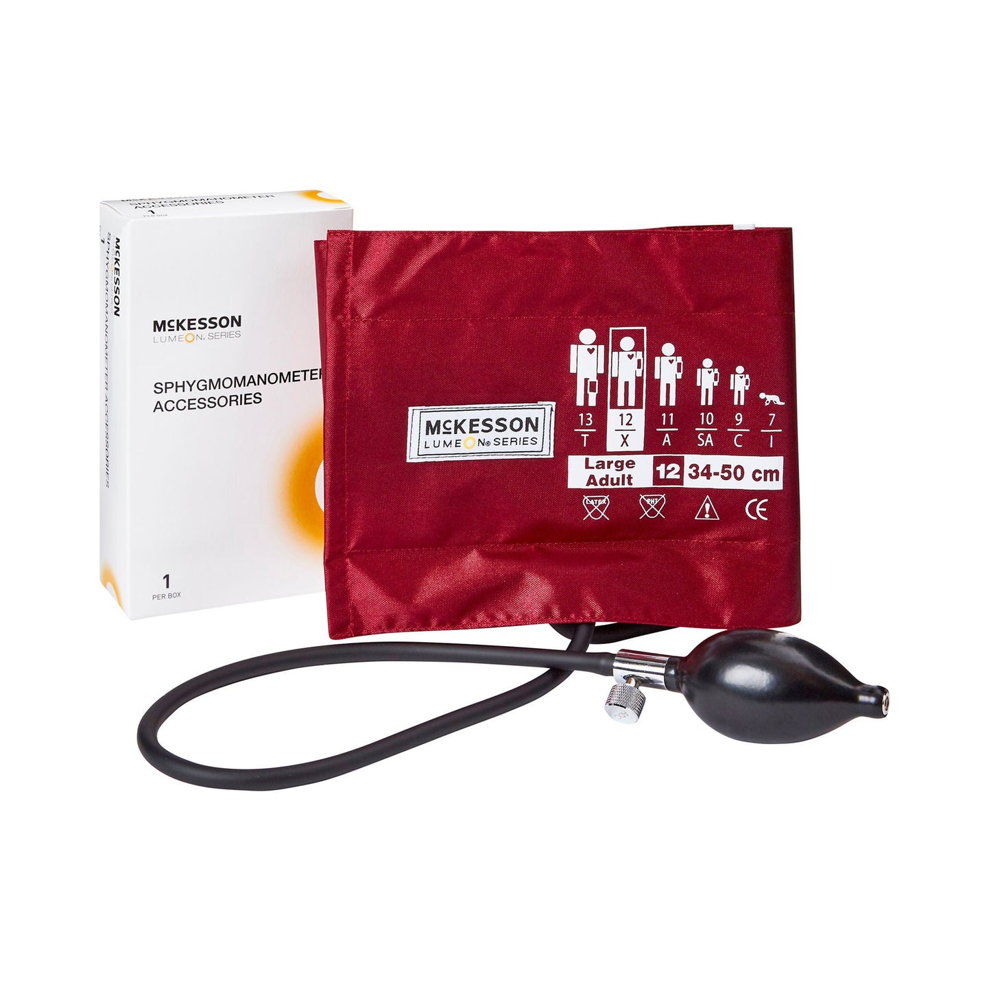 McKesson Lumeon™ Blood Pressure Cuff and Bulb, Large Cuff, 34 – 50 cm, Adult