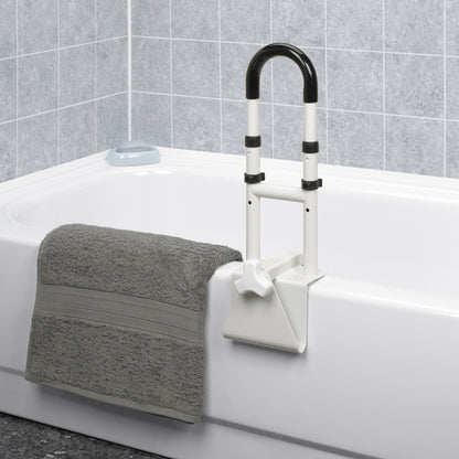 drive™ Clamp-On Tub Rail, White Steel, 14.5 – 17 Inch Height
