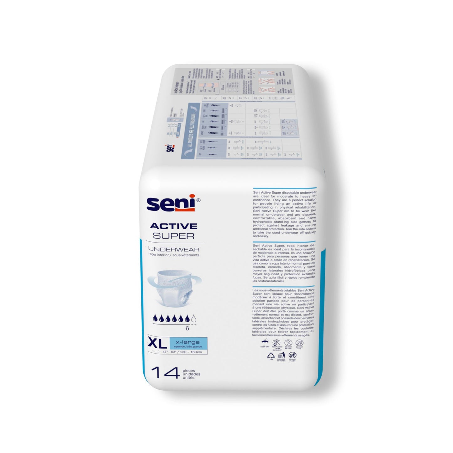 Seni® Active Super Moderate to Heavy Absorbent Underwear, Extra Large