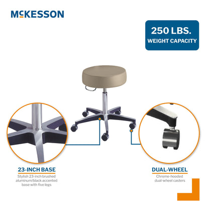 McKesson Round Pneumatic Exam Stool, Beige, without Backrest
