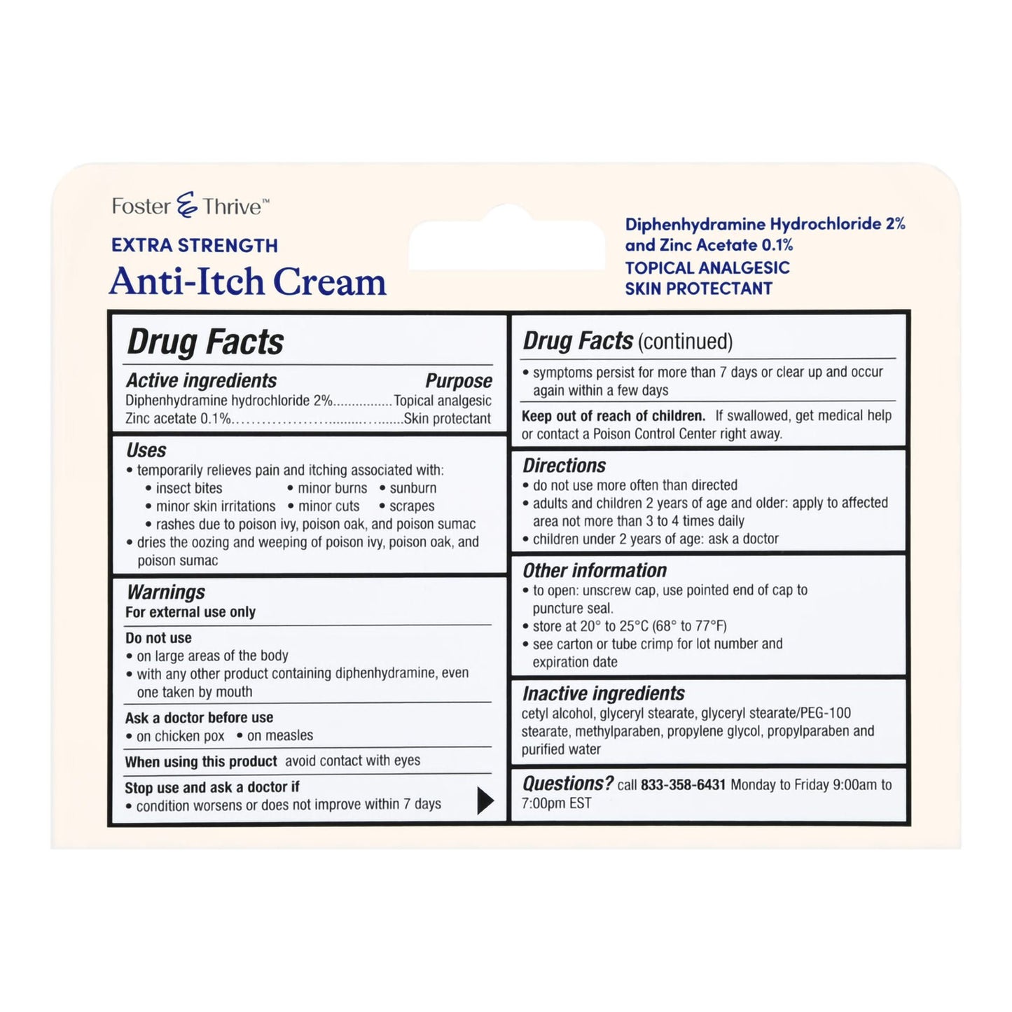 Foster & Thrive™ 2% Diphenhydramine HCl Itch Relief Cream