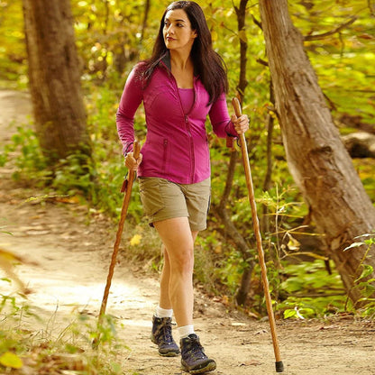 Brazos™ FitnessWalker Handcrafted Walking Stick, 48-Inch, Red