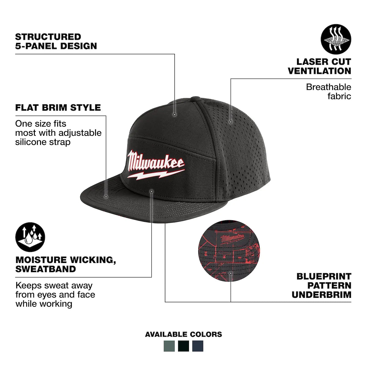 Milwaukee Flat Brim Snapback | Blue M771