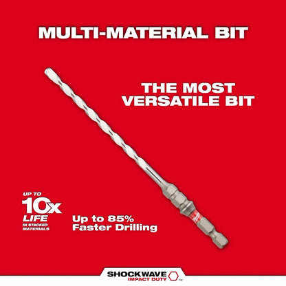 Milwaukee 7 PC SHOCKWAVE Impact Duty Carbide Multi-Material Drill Bit Concrete Screw Install Set 48-20-8877