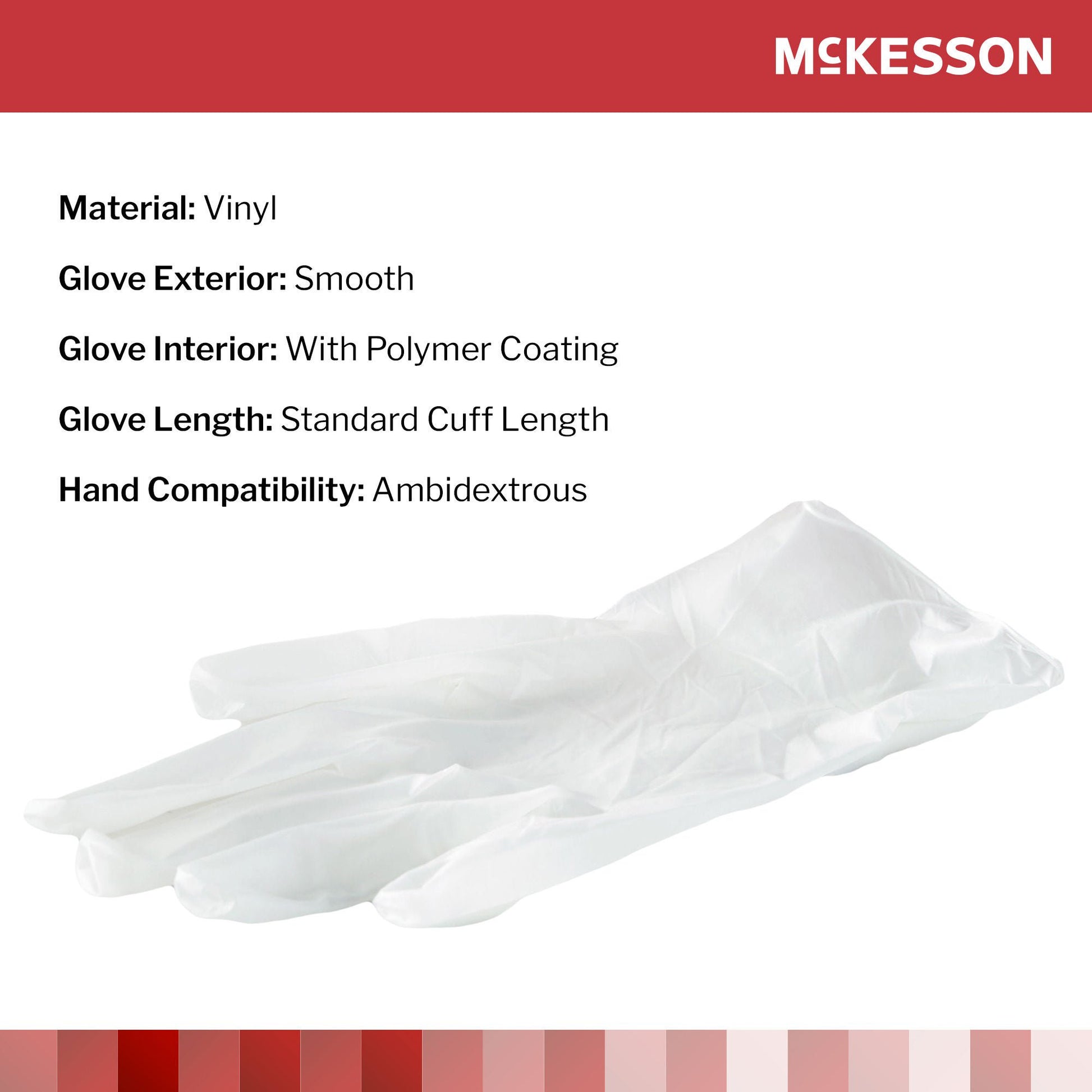 McKesson Vinyl Exam Glove, Extra Small, Clear