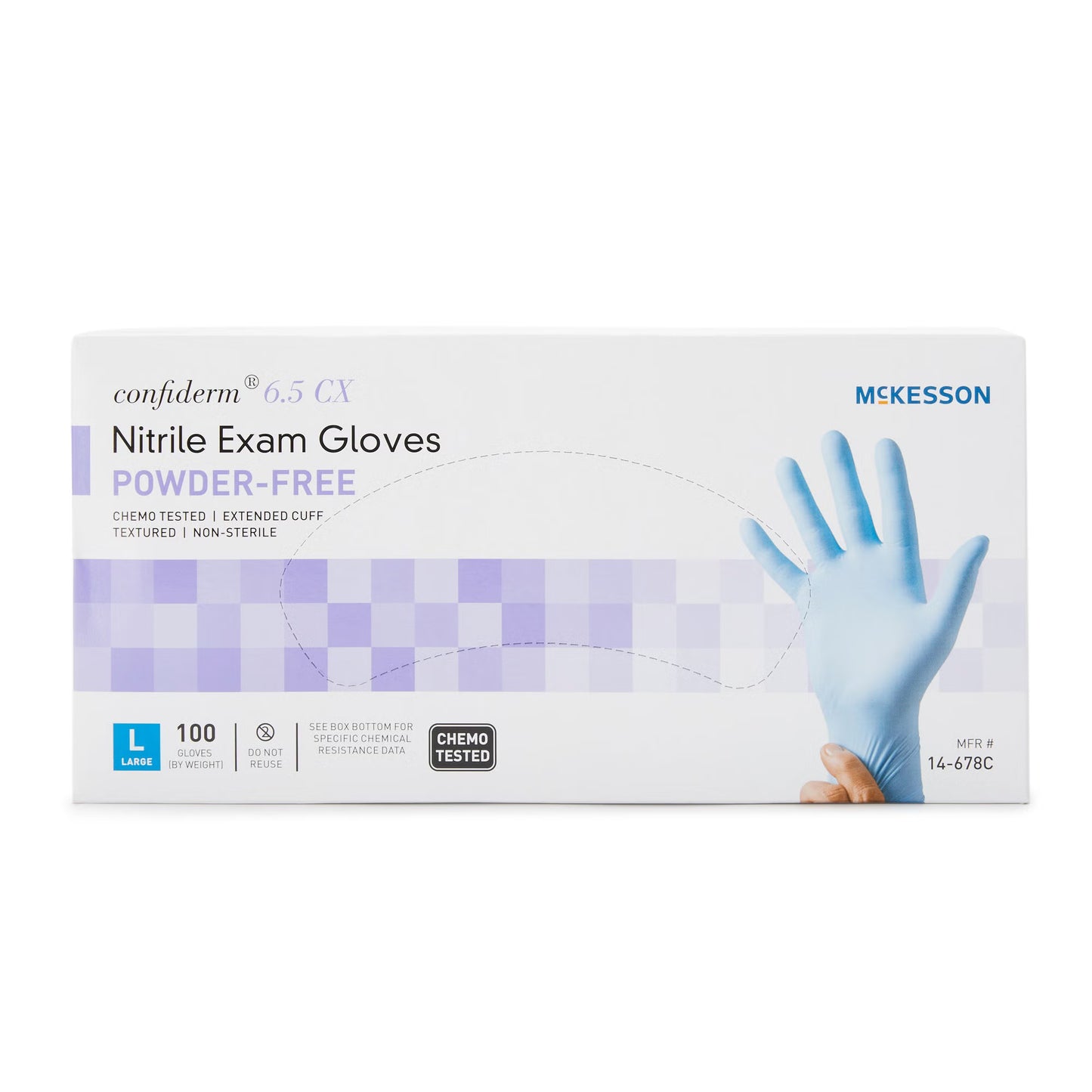 McKesson Confiderm® 6.5CX Nitrile Exam Gloves, Blue - view 5