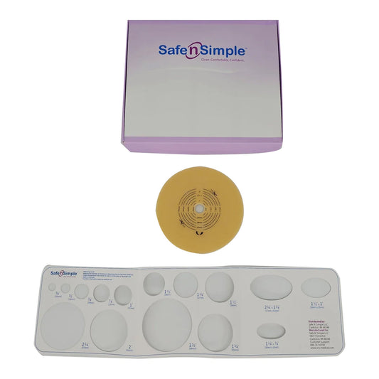 Ostomy Barrier Trim to Fit, Extended Wear Without Tape Flange 2 Piece System Hydrocolloid Up to 2-3/4 Inch Opening