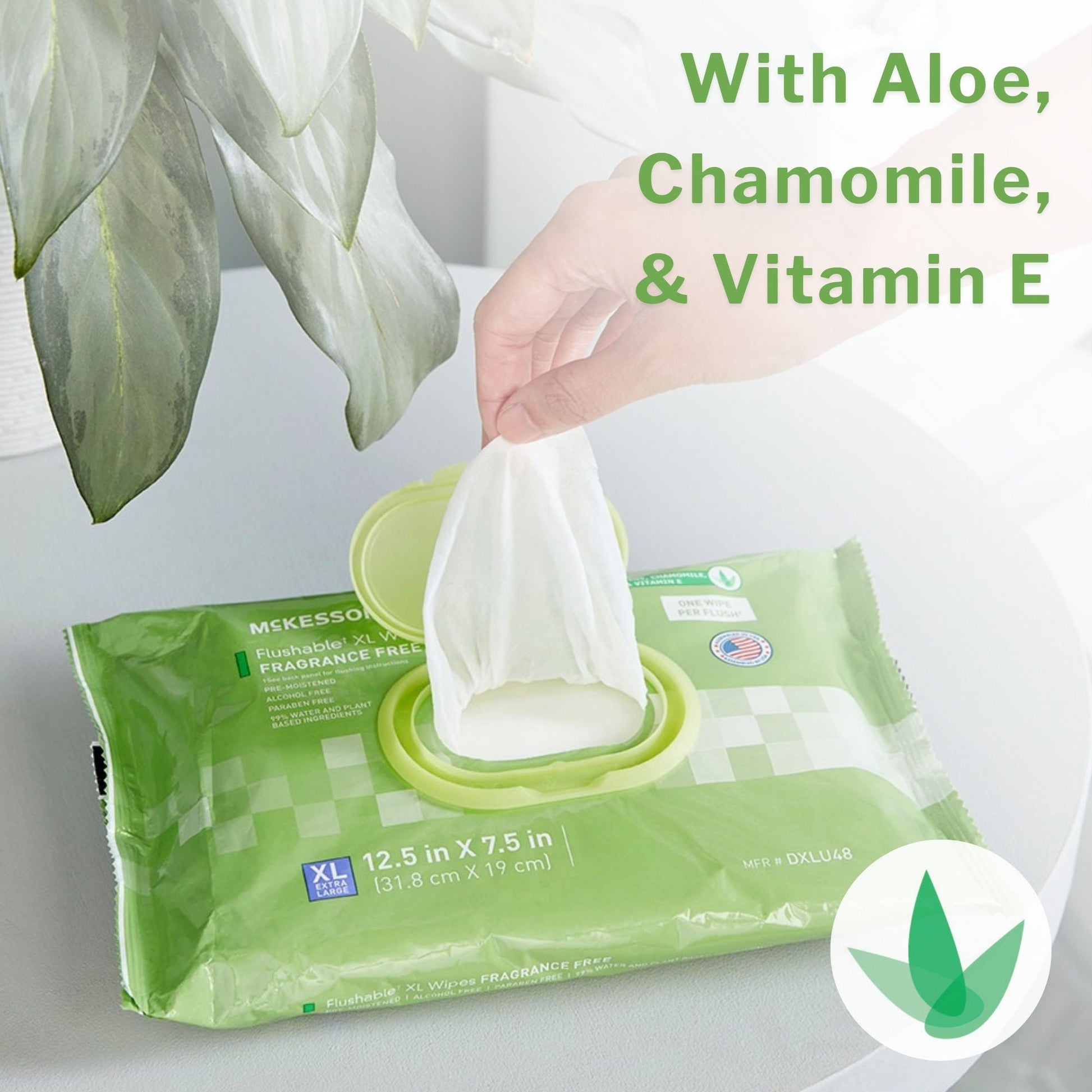 McKesson Flushable* Wet Wipes XL - Unscented, per Pack