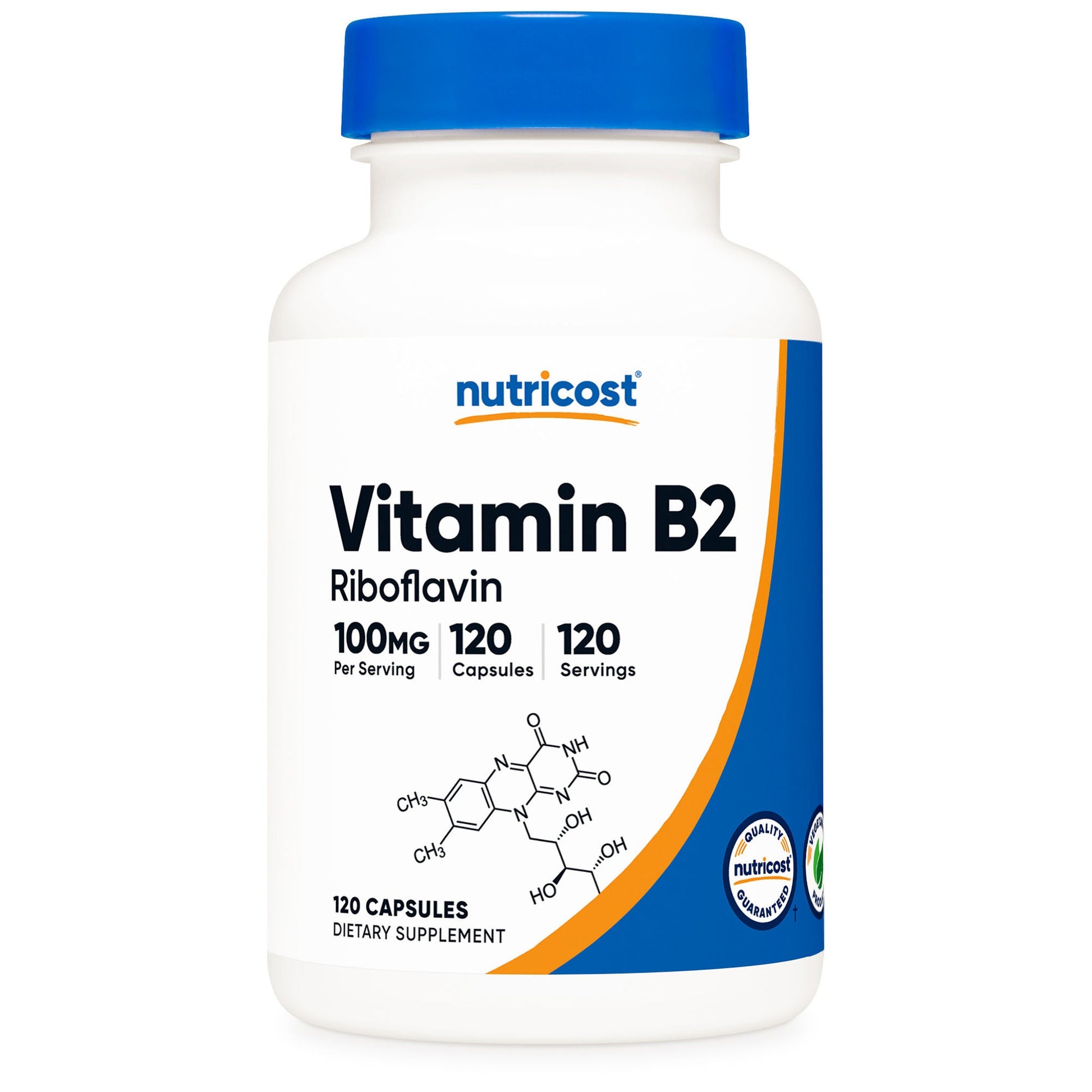 nutricost Vitamin B2 Riboflavin Dietary Supplement Vitamin B2 100 mg Strength Capsule