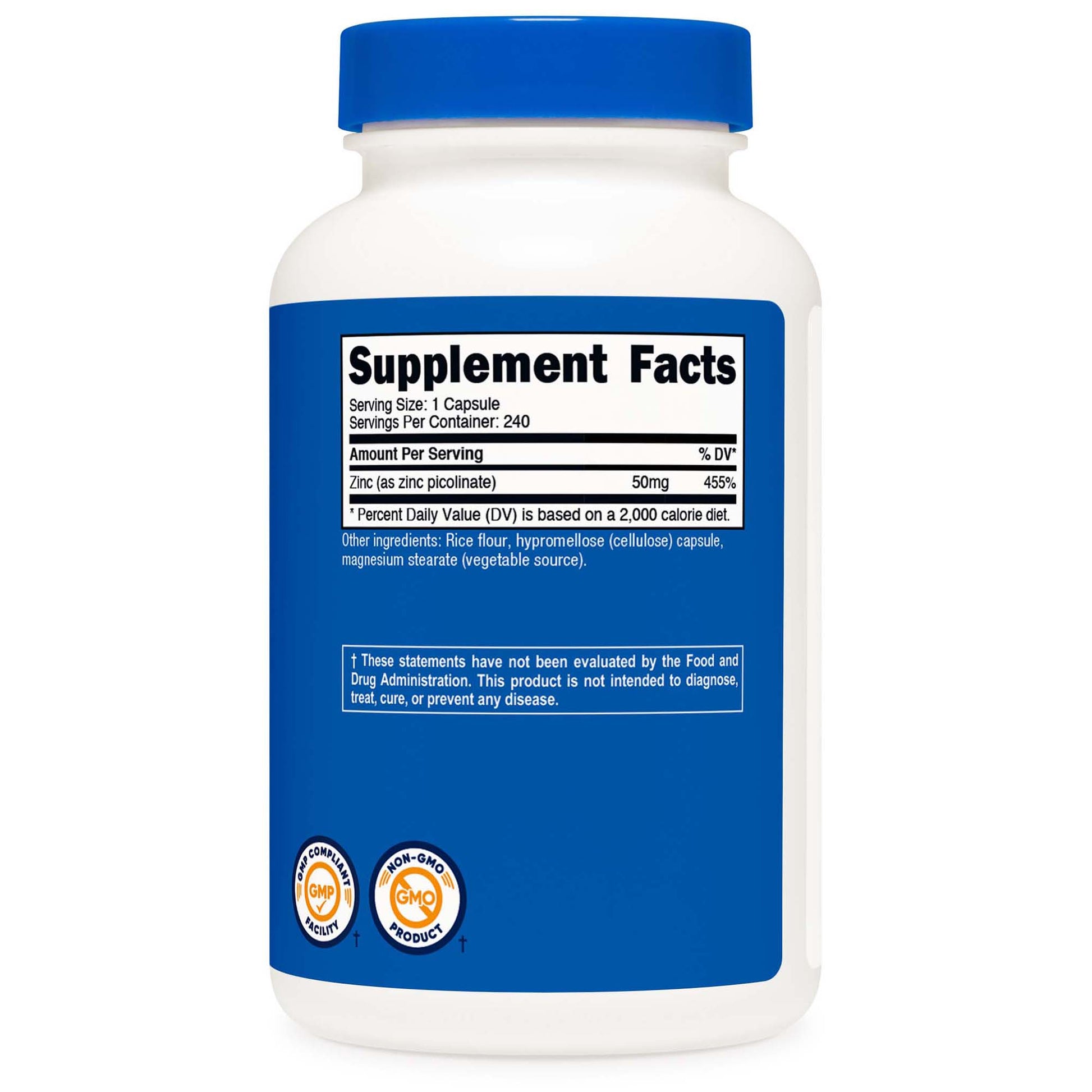 nutricost Dietary Supplement Zinc Picolinate 50 mg Strength Capsule
