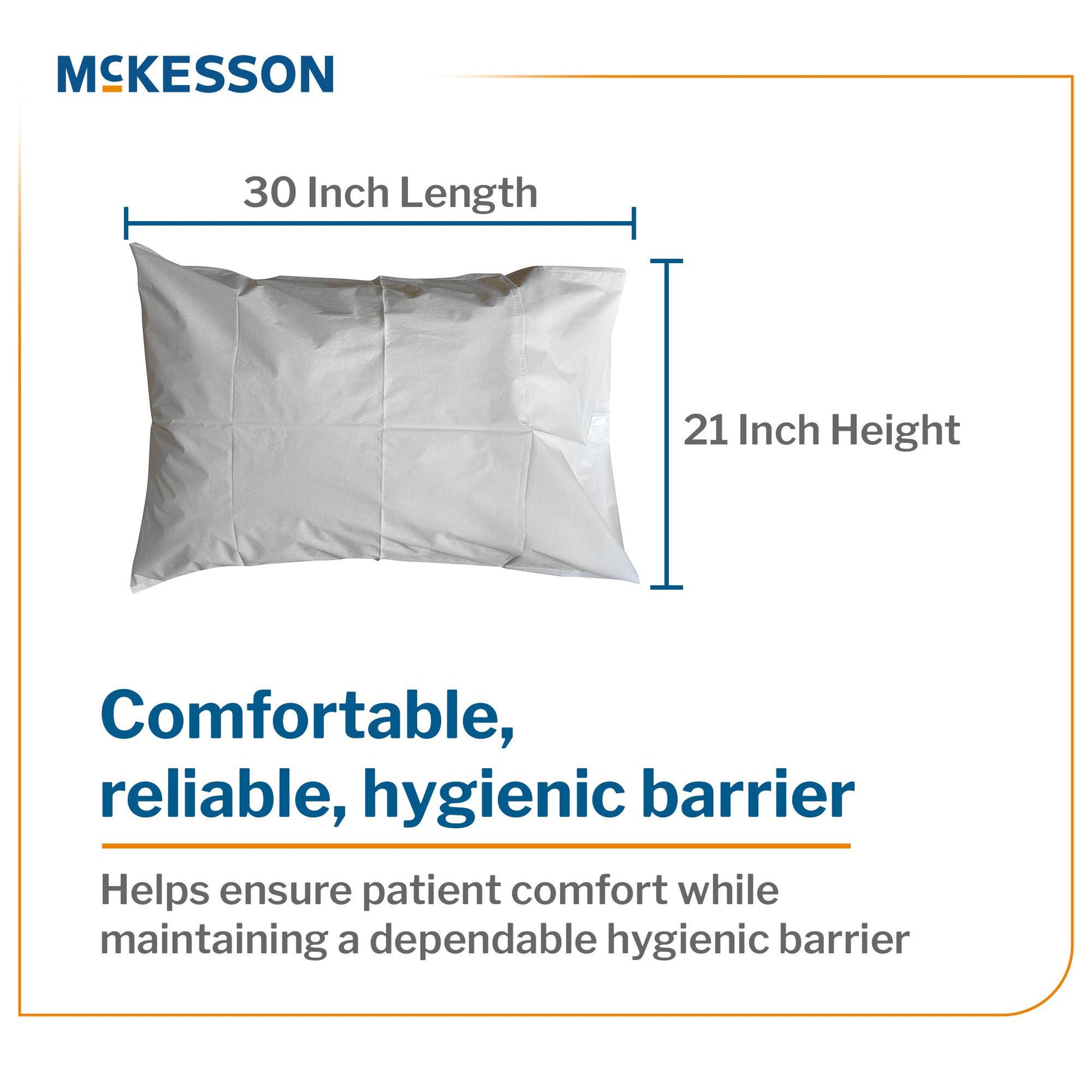 McKesson Pillowcase, Disposable, Deluxe, White, Tissue/Poly
