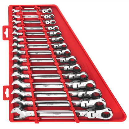 Milwaukee 15pc SAE Flex Head Ratcheting Combination Wrench Set 48-22-9413