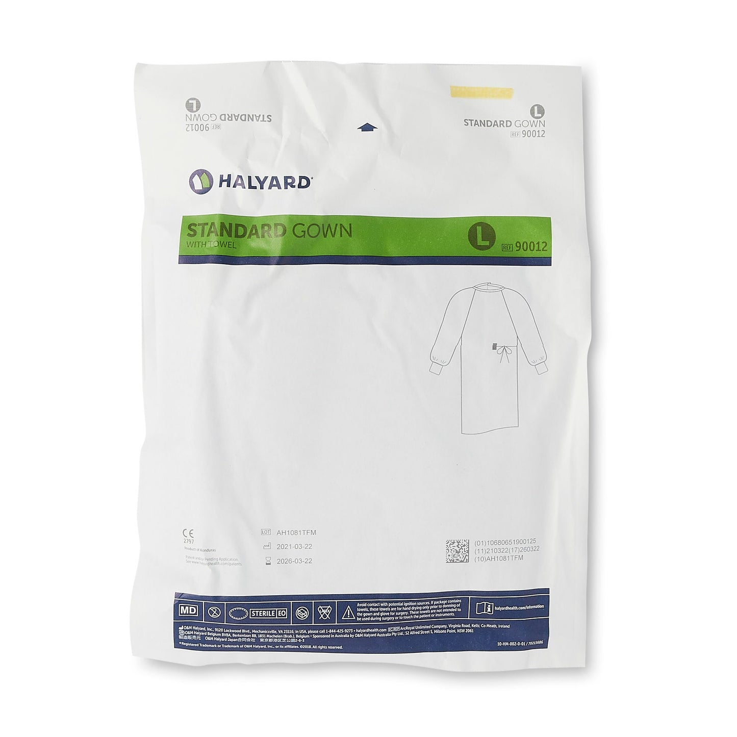 Evolution 4 Nonreinforced Surgical Gown, Large