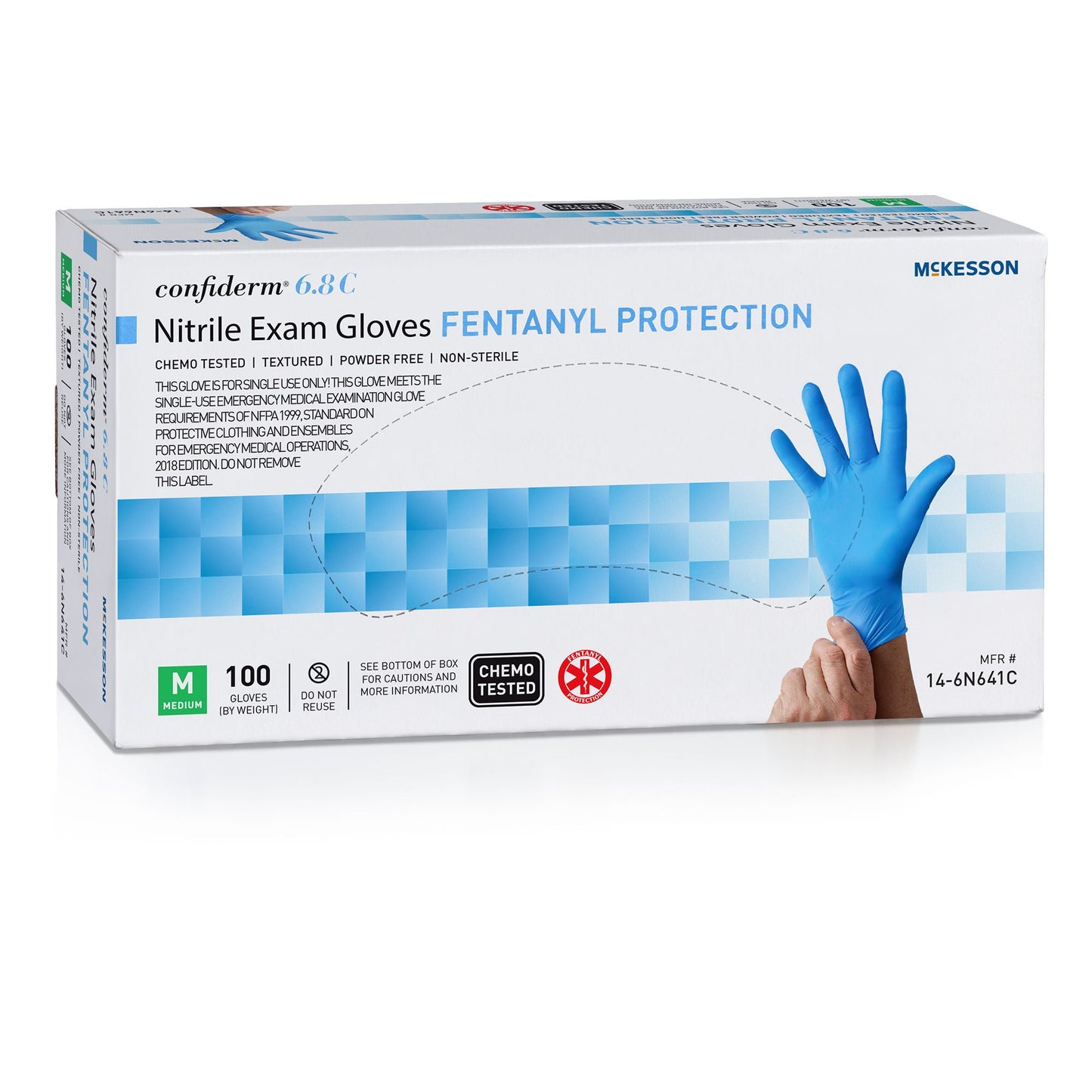 McKesson Confiderm® 6.8C Nitrile Exam Gloves, Blue - view 6