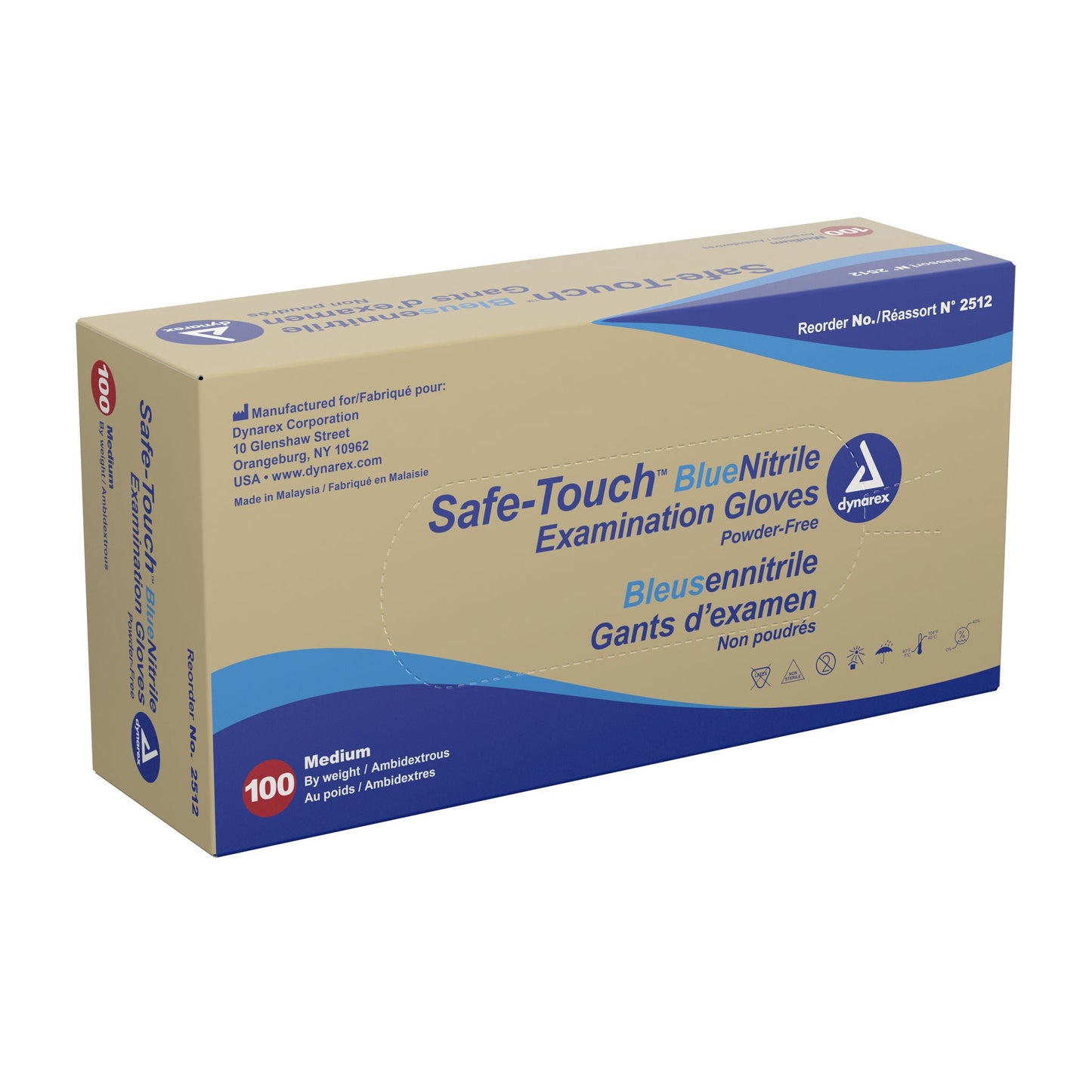 Safe-Touch™ Nitrile Exam Gloves, Blue - view 2