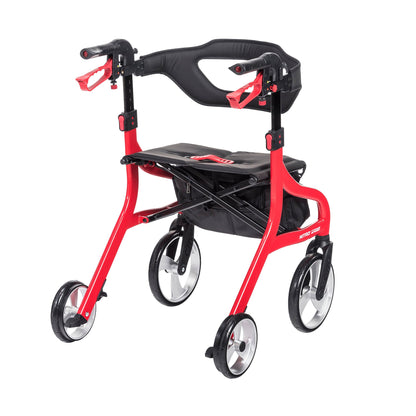 drive Nitro Sprint 4 Wheel Rollator Red Folding Aluminum Frame