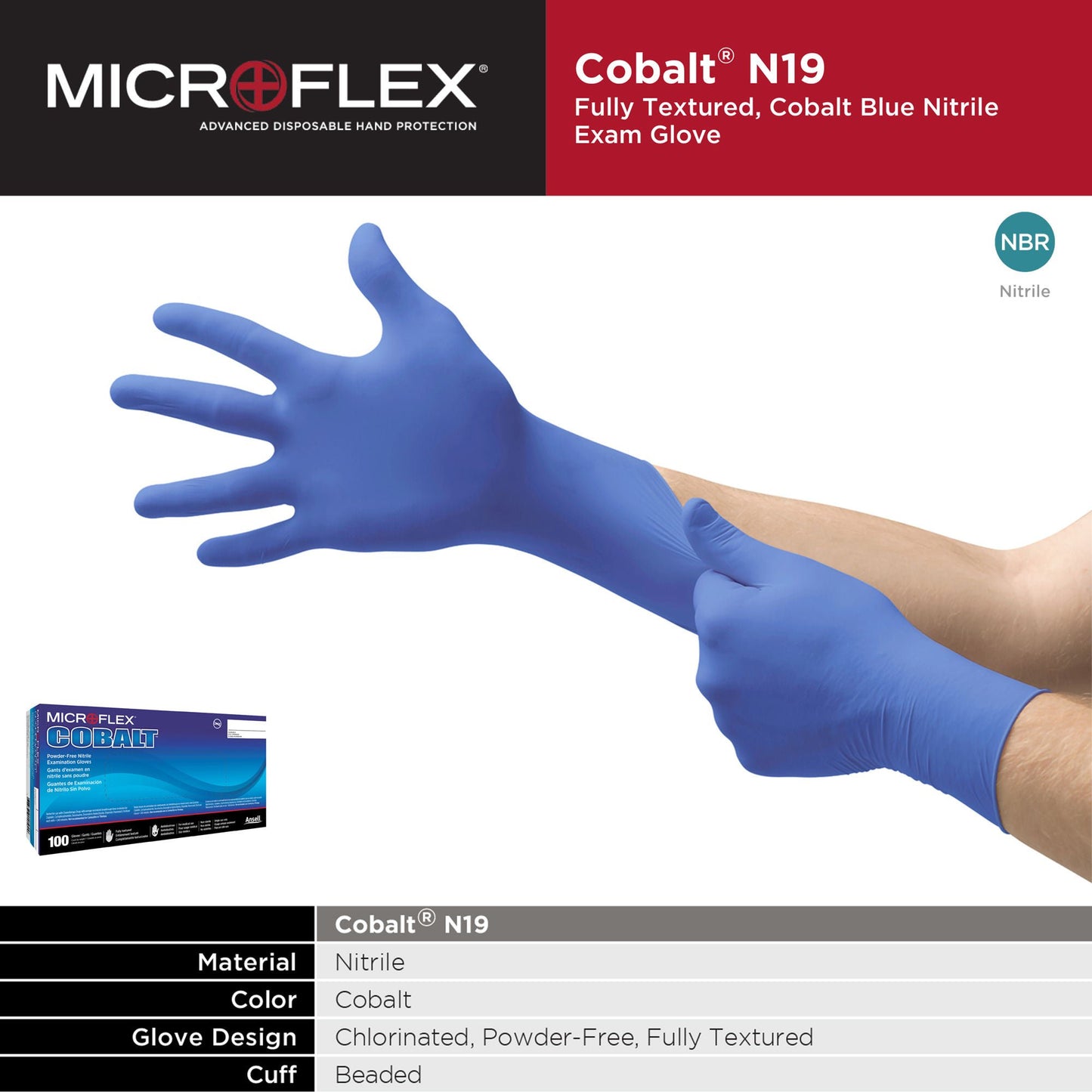 MICROFLEX® Cobalt® Nitrile Exam Gloves, Blue - view 5