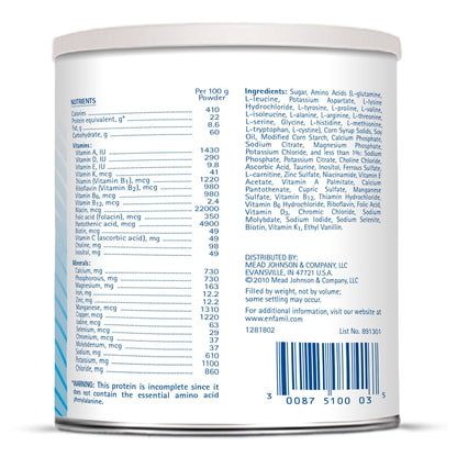 Phenyl-Free® 2 Vanilla Medical Food for the Dietary Management of PKU, 1 lb. Can
