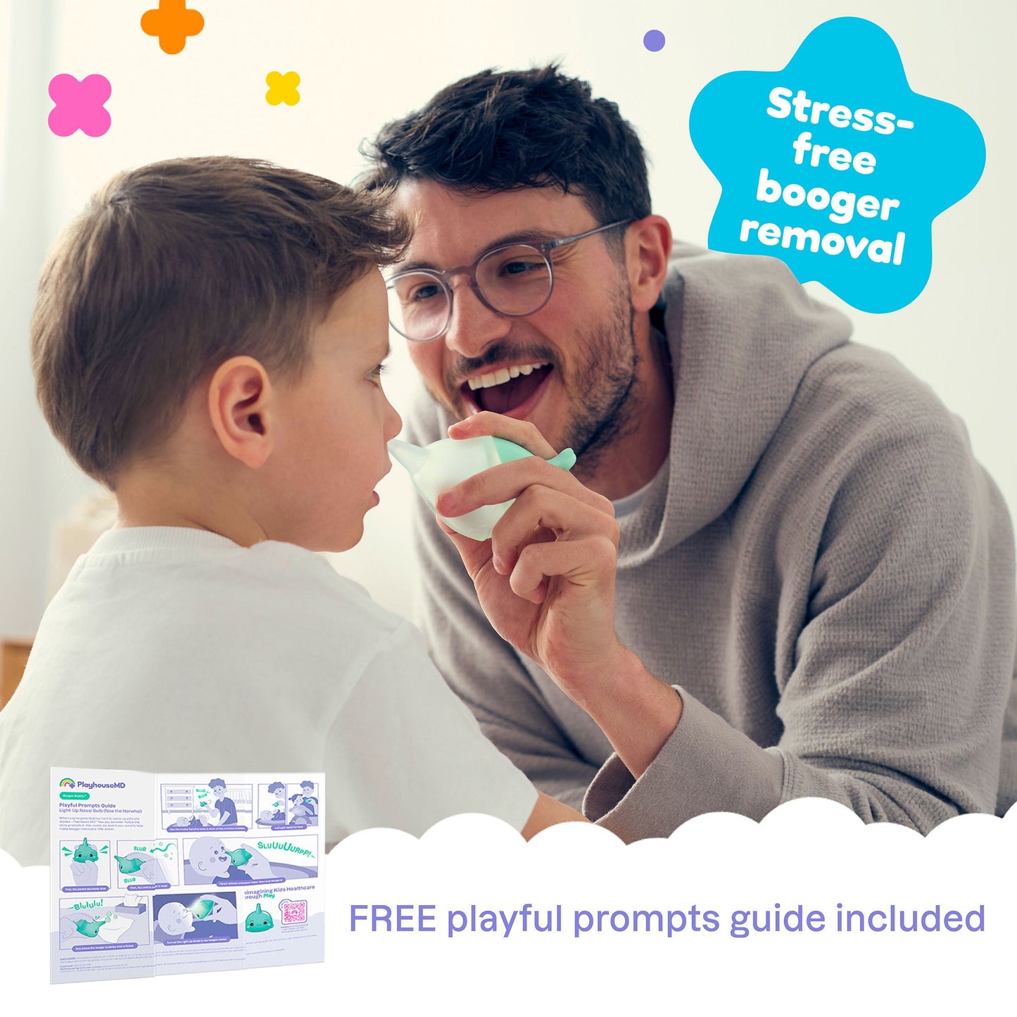 Playhouse MD Nasal Bulb for Babies and Toddlers, Green, Narwhal Character