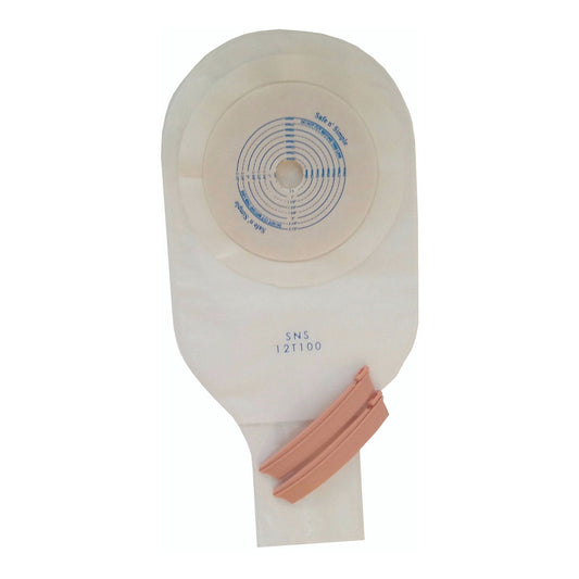 Safe n' Simple One-Piece Transparent Ostomy Pouch, 12-Inch