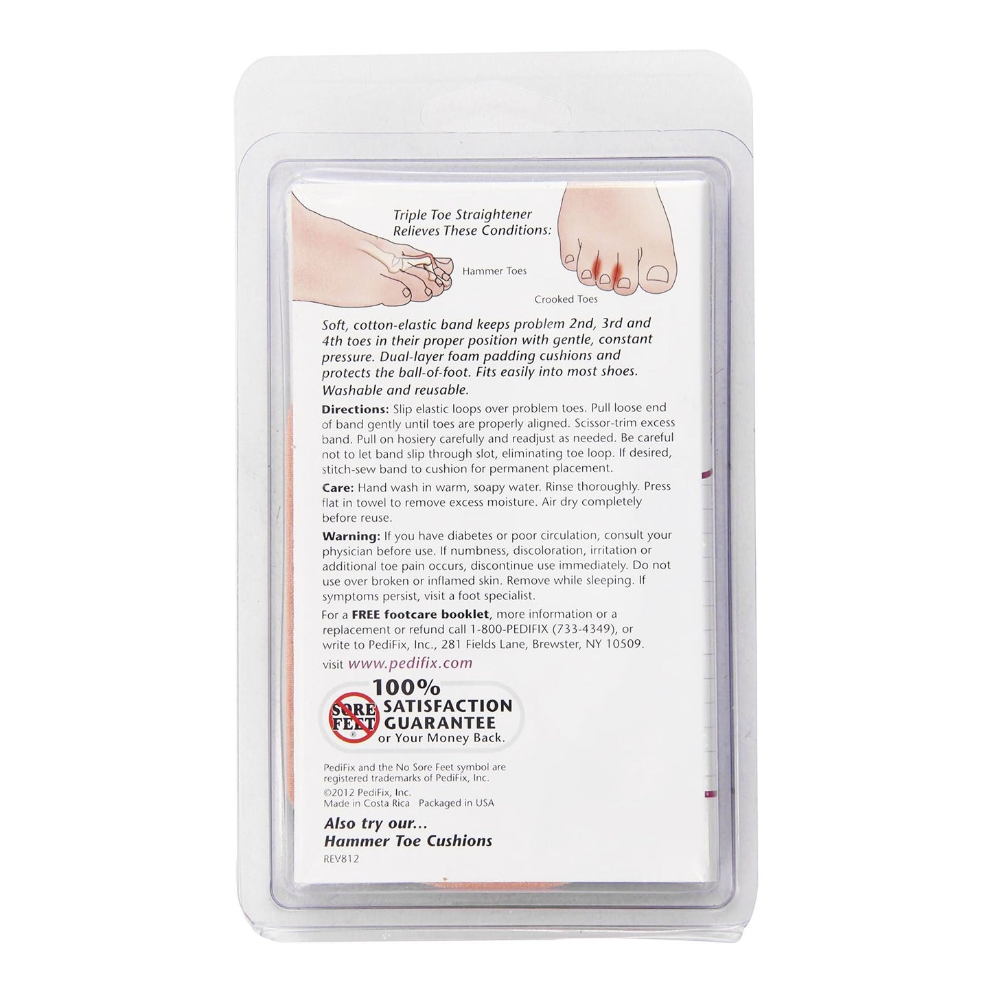 PediFix Triple Toe Straightener Pull-On Right Foot