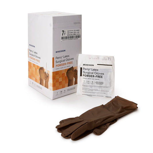 Sterile McKesson Perry® Latex Surgical Gloves, Brown