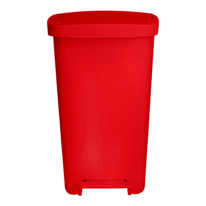 McKesson Waste Can with Step-On Pedal, Plastic, Red, x 26.57 Inch