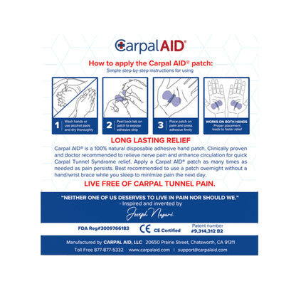 CarpalAid® Patch Pregnancy Hand-Based Carpal Tunnel Support