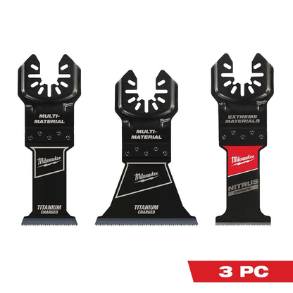 Milwaukee 3 PC Multi-Material Universal Fit Oscillating Multi-Tool Blade Set 49-25-1241