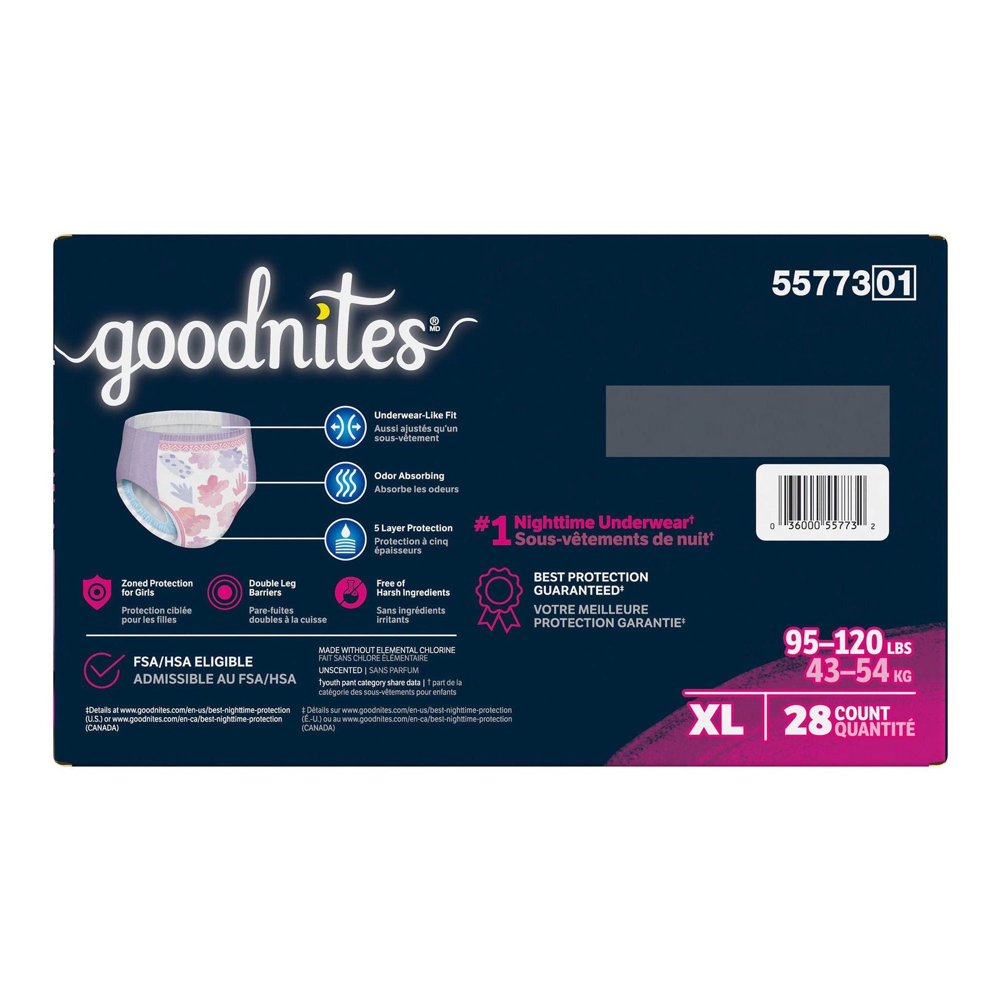 GoodNites® Bedwetting Underwear, Extra Large for Girls weighing 95 – 140 lbs.